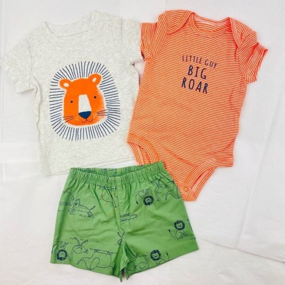 CARTER’S~ 3-Pc (Little Guy Big Roar) Set Boy Size 3M